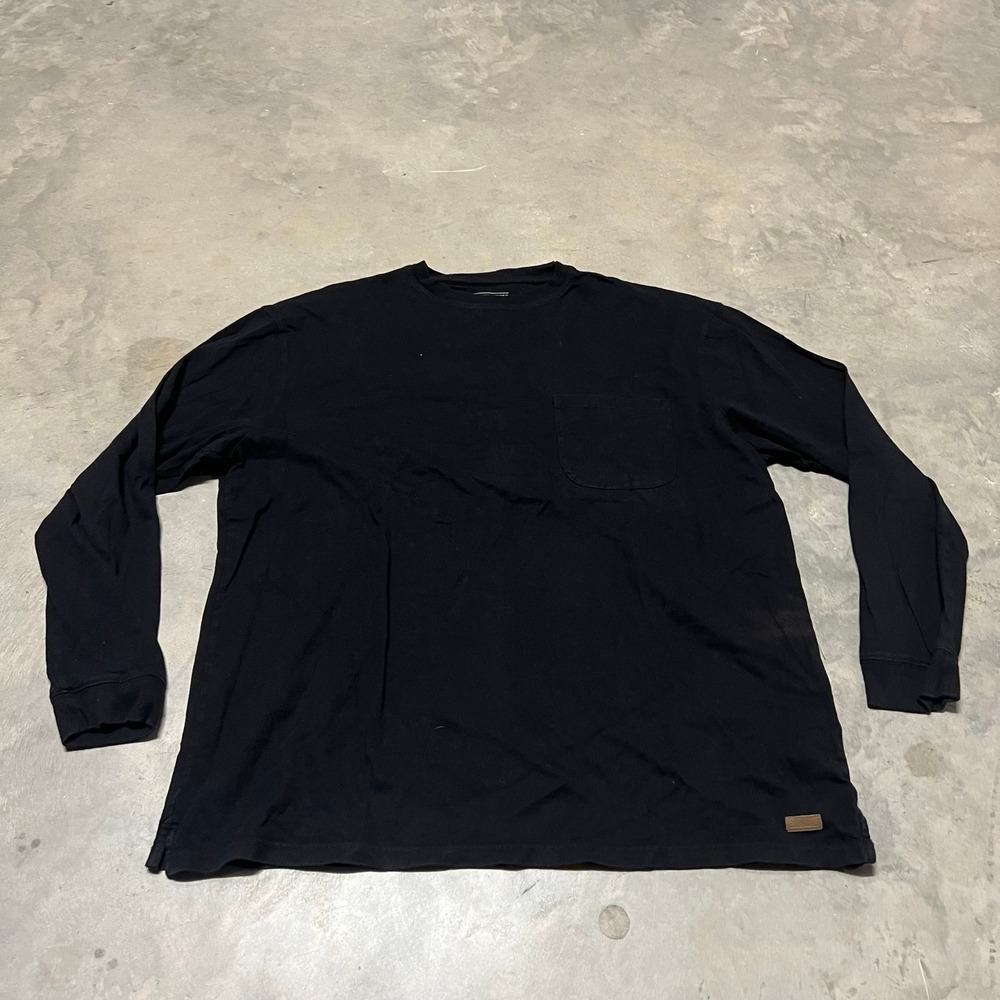Pendleton Mens XL Black Long Sleeve Pocket T-Shirt Cotton Crewneck Logo Patch